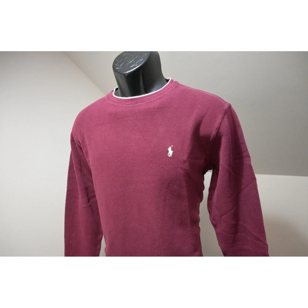 Polo Ralph Lauren Thermal Sleepwear Shirt Mens Medium Burgundy Red Excellent